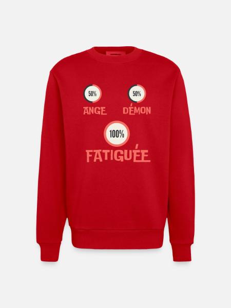 Fatiguée - Sweat bio épais oversize fabriqué en UE - rouge