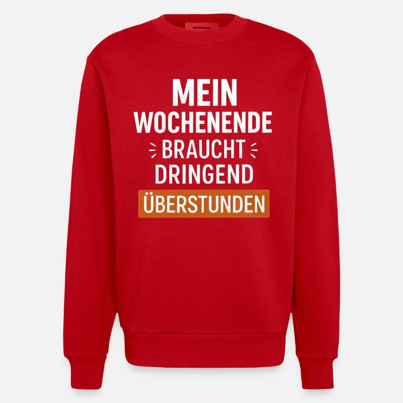 Drôle de dicton du week-end - Sweat bio épais oversize fabriqué en UE - rouge