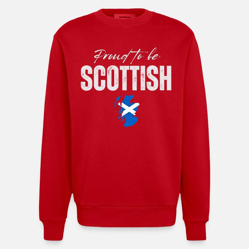 Fierté écossaise, j'aime l'Écosse - Sweat bio épais oversize fabriqué en UE - rouge