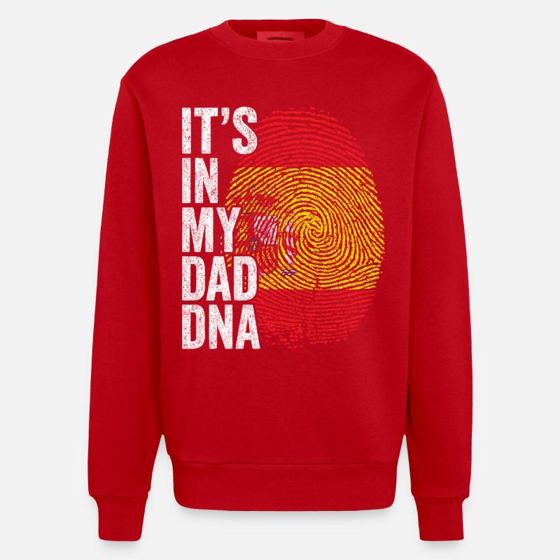 Drapeau Espagne Empreinte Papa Espagnol - Sweat bio épais oversize fabriqué en UE - rouge