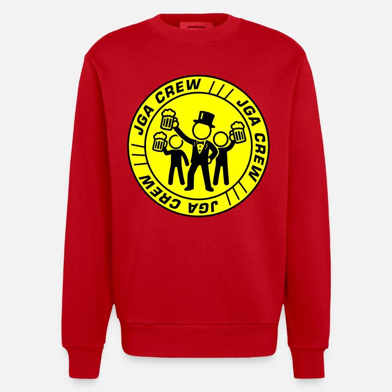 JGA Crew Logo Design - Heavyweight Oversized Organic Crew Neck Made in EU - Rot