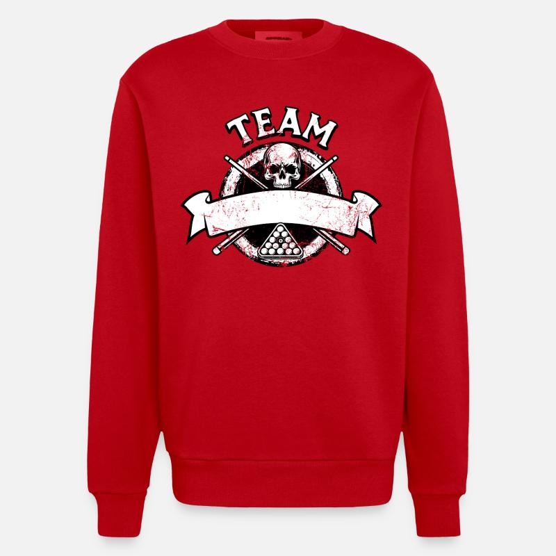 Eight Ball, Billardkugel, Billard Team Geschenk - Heavyweight Oversized Organic Crew Neck Made in EU - Rot