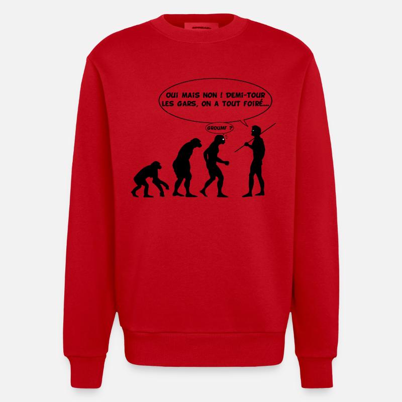 Evolution error (black) - Heavyweight Oversized Organic Crew Neck Made in EU - red