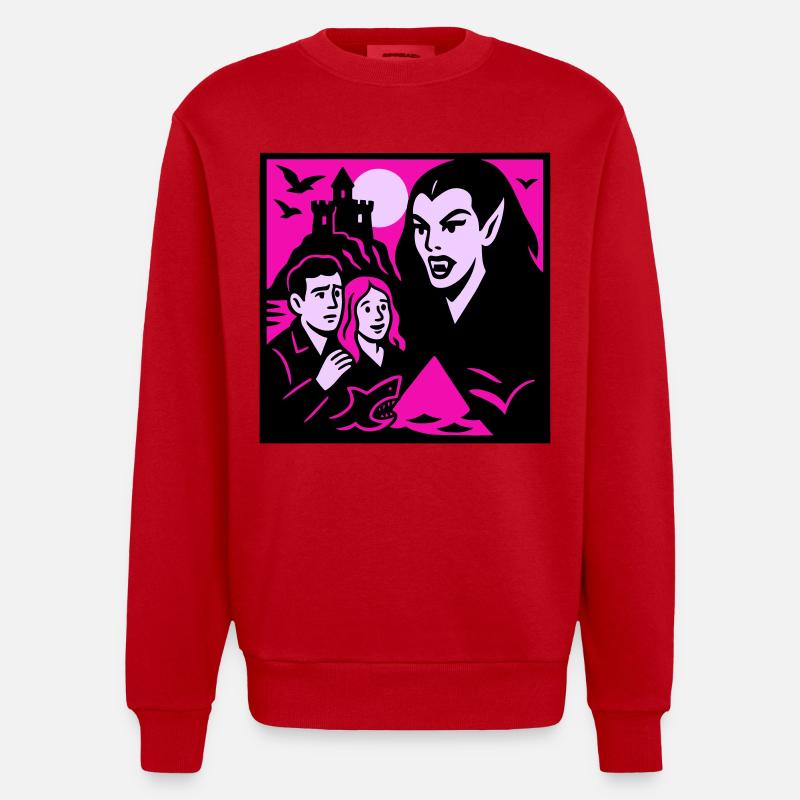 Vampir Gräfin - Heavyweight Oversized Organic Crew Neck Made in EU - Rot