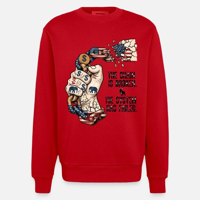 Le système a échoué - Sweat bio épais oversize fabriqué en UE - rouge