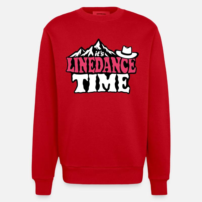 It's linedance time, Linedancing, Country Fan - Heavyweight Oversized Organic Crew Neck Made in EU - Rot