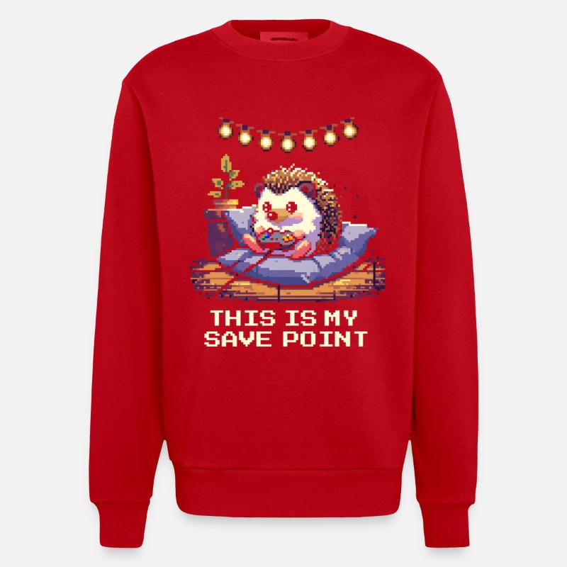 Mon point de sauvegarde Hygge - Sweat bio épais oversize fabriqué en UE - rouge