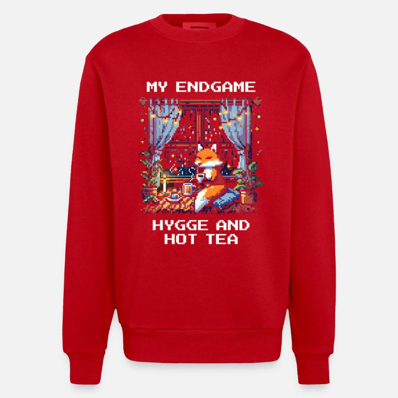 Endgame: Hygge und heißer Tee - Heavyweight Oversized Organic Crew Neck Made in EU - Rot