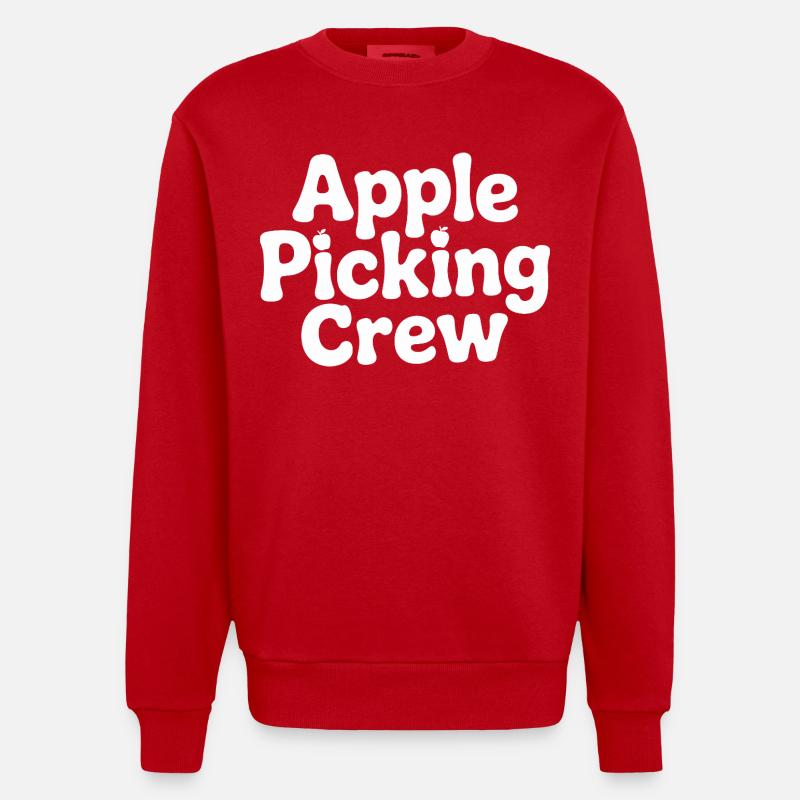 Automne Équipe De Cueillette De Pommes - Sweat bio épais oversize fabriqué en UE - rouge