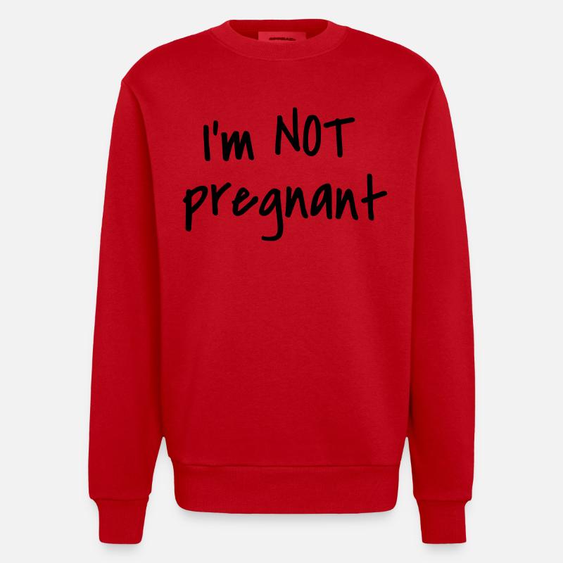 Je ne suis pas enceinte - Sweat bio épais oversize fabriqué en UE - rouge