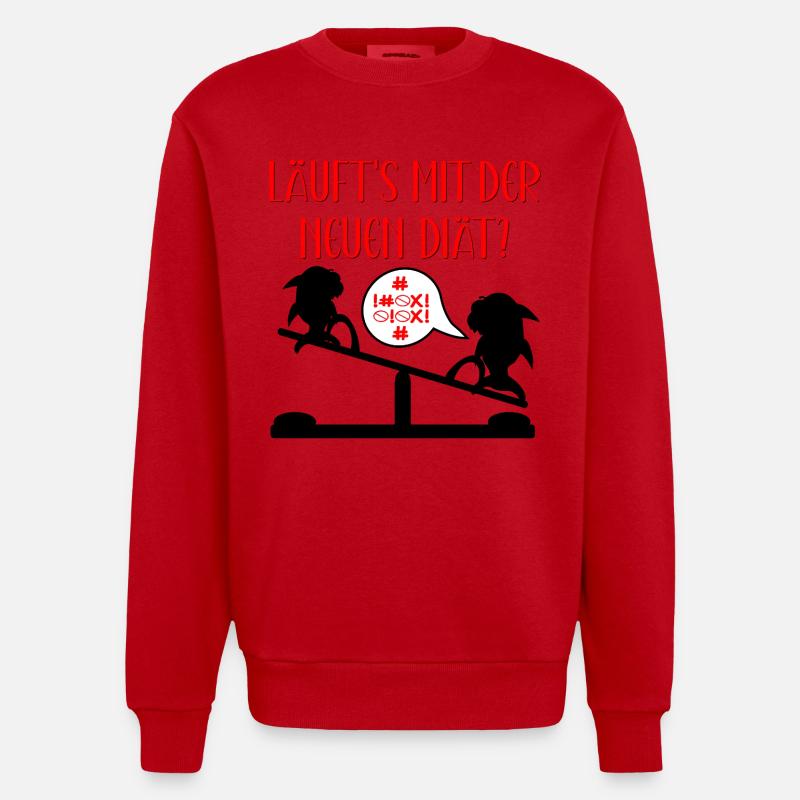 DICTONS DIÉTÉTIQUES - PERTE DE POIDS - REQUINS - Sweat bio épais oversize fabriqué en UE - rouge