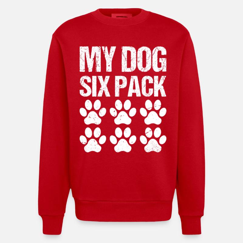Mon chien pack de six - Sweat bio épais oversize fabriqué en UE - rouge