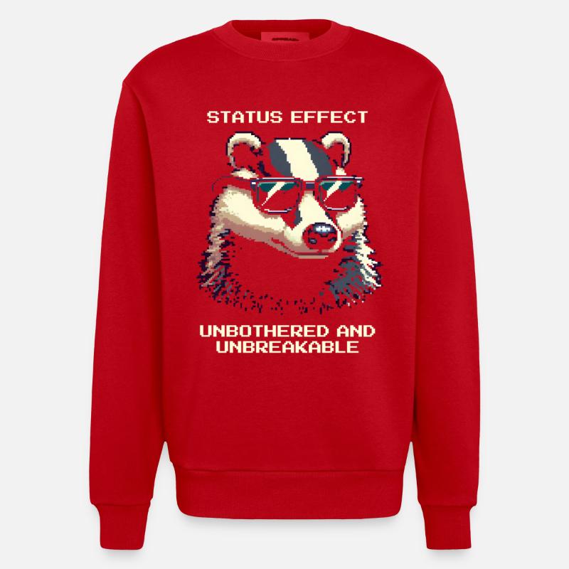 Status-Effekt: Unerschütterlich | Dachs Wald - Heavyweight Oversized Organic Crew Neck Made in EU - Rot