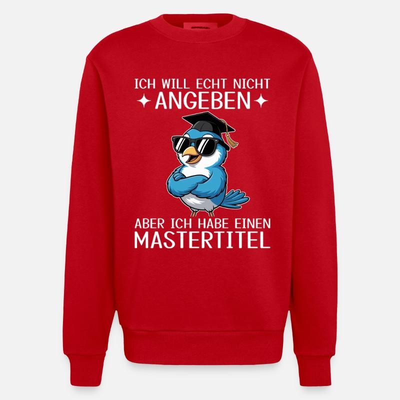 Master Abschluss geschafft - Mastertitel - Heavyweight Oversized Organic Crew Neck Made in EU - Rot