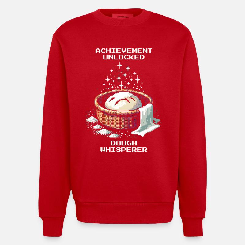 Succès débloqué : Dough Whisperer | Pain - Sweat bio épais oversize fabriqué en UE - rouge