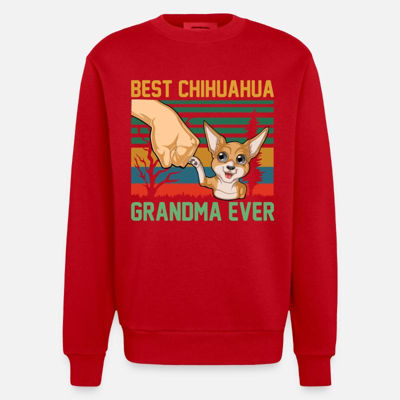 Chihuahua - Sweat bio épais oversize fabriqué en UE - rouge