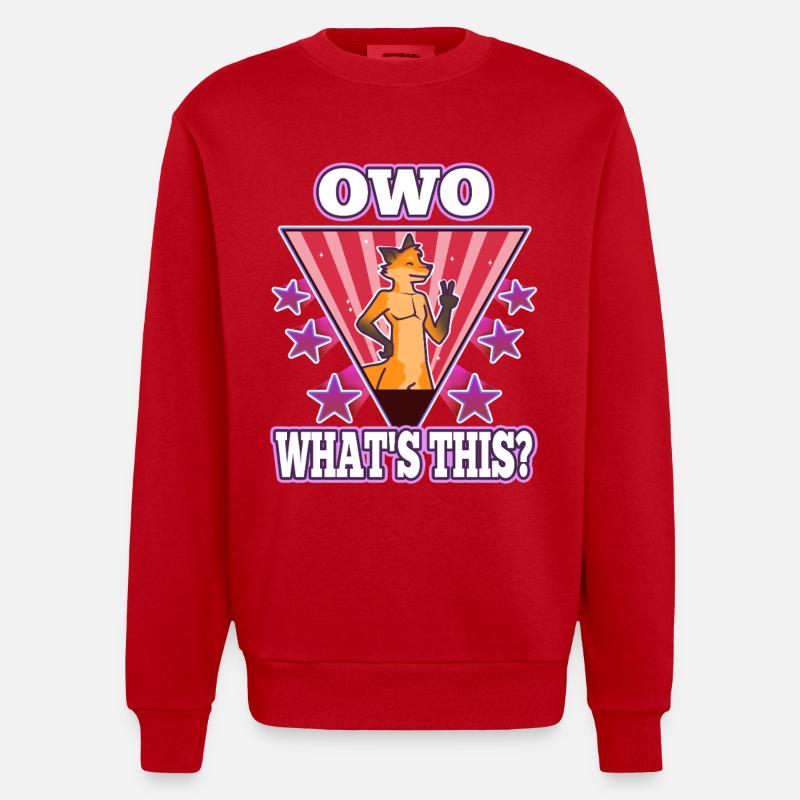 OwO Qu’est-ce que c’est ? - Sweat bio épais oversize fabriqué en UE - rouge
