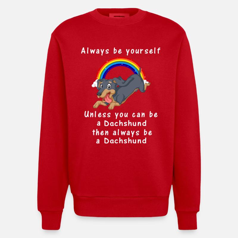 Dackel - Heavyweight Oversized Organic Crew Neck Made in EU - Rot
