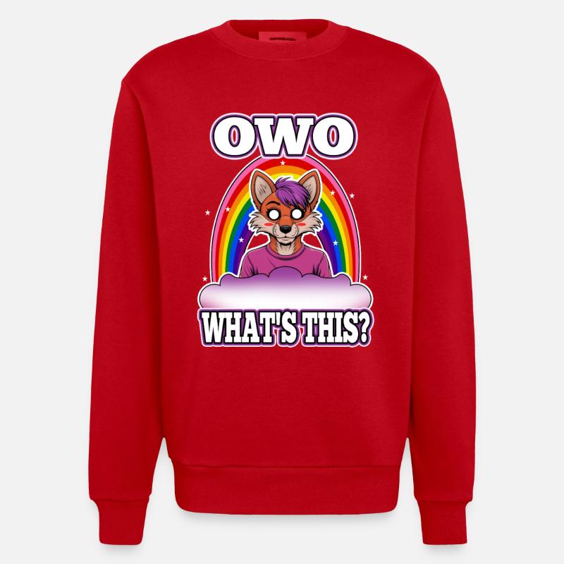 OwO Qu’est-ce que c’est ? - Sweat bio épais oversize fabriqué en UE - rouge