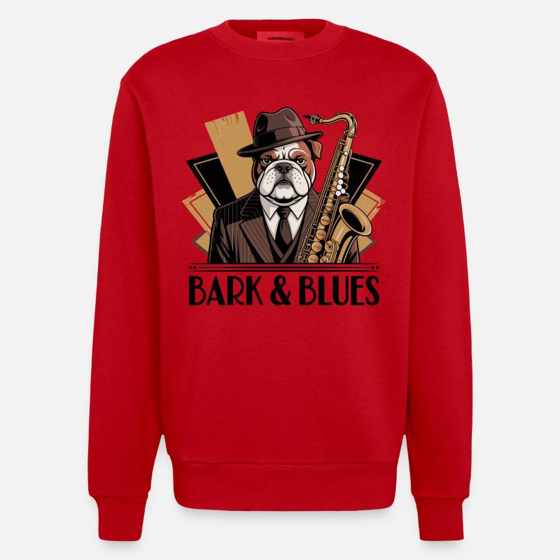 Bark und Blues - Heavyweight Oversized Organic Crew Neck Made in EU - Rot