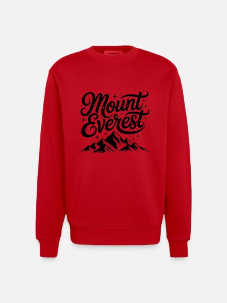 Mount Everest - Souvenir-Design - Heavyweight Oversized Organic Crew Neck Made in EU - Rot