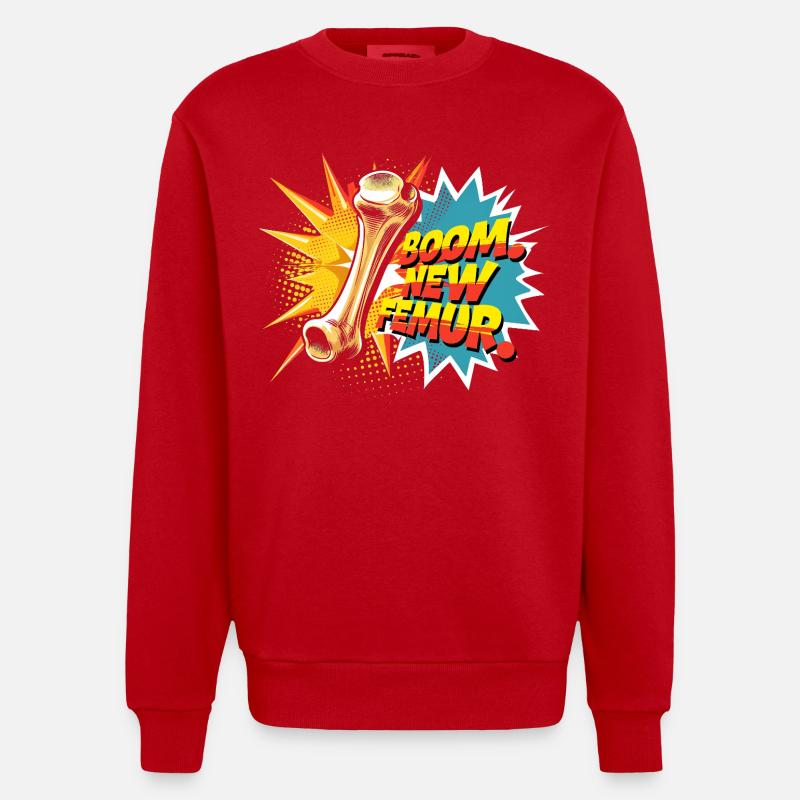 Beinbruch Gebrochener Oberschenkel - Heavyweight Oversized Organic Crew Neck Made in EU - Rot