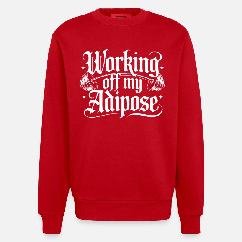 Conception d'entraînement avec haltères - Sweat bio épais oversize fabriqué en UE - rouge