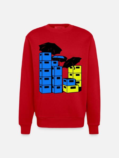 Bierkasten Kunst - Heavyweight Oversized Organic Crew Neck Made in EU - Rot