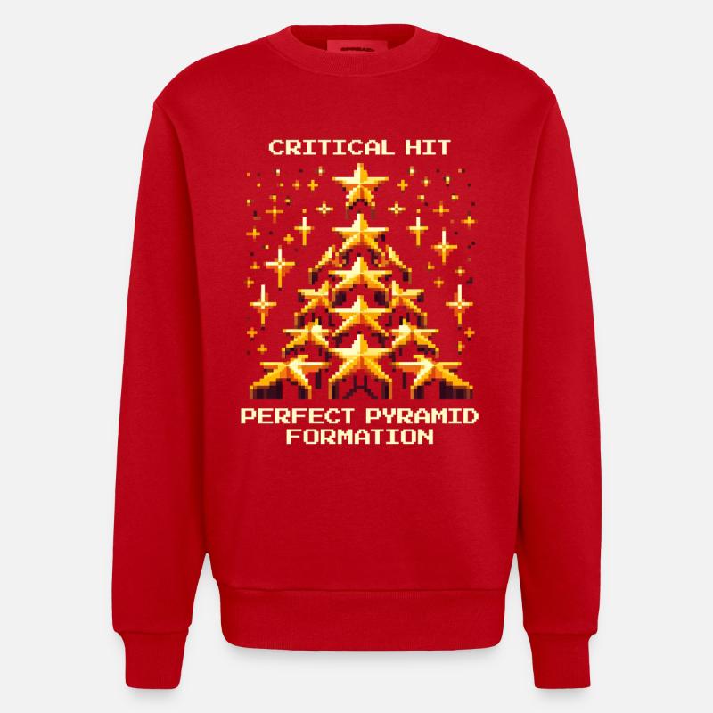Kritischer Treffer: Top-Pyramide | Cheerleading - Heavyweight Oversized Organic Crew Neck Made in EU - Rot