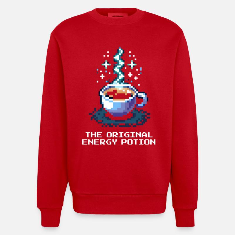 Der originale Energie-Trank | Kaffee - Heavyweight Oversized Organic Crew Neck Made in EU - Rot