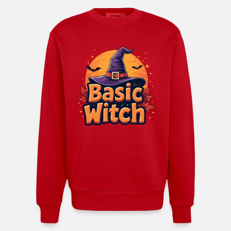 Basic Witch Halloween-Spruch - Heavyweight Oversized Organic Crew Neck Made in EU - Rot