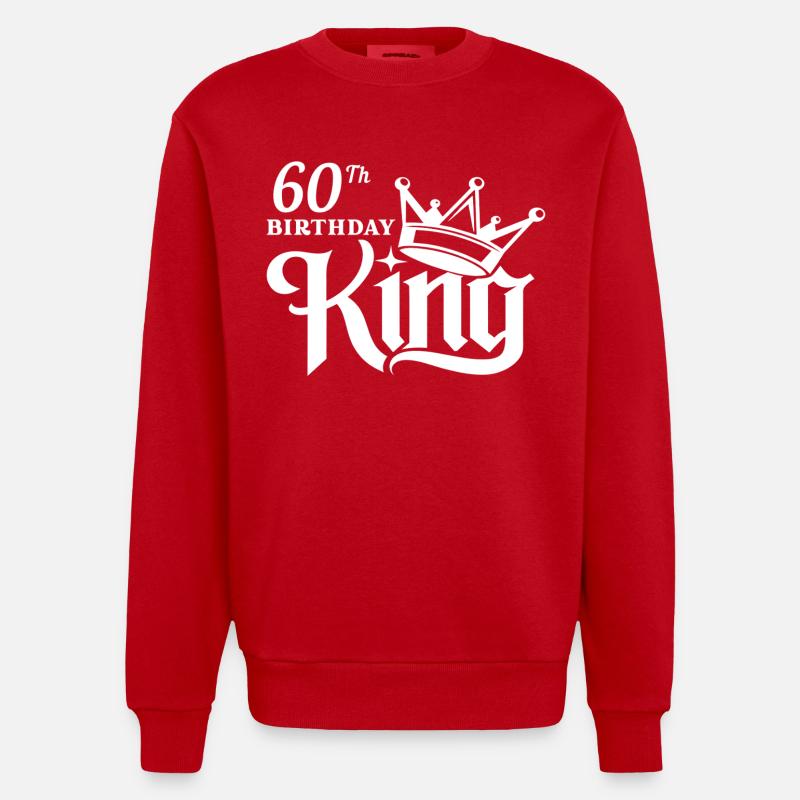 Roi du 60e anniversaire - Sweat bio épais oversize fabriqué en UE - rouge