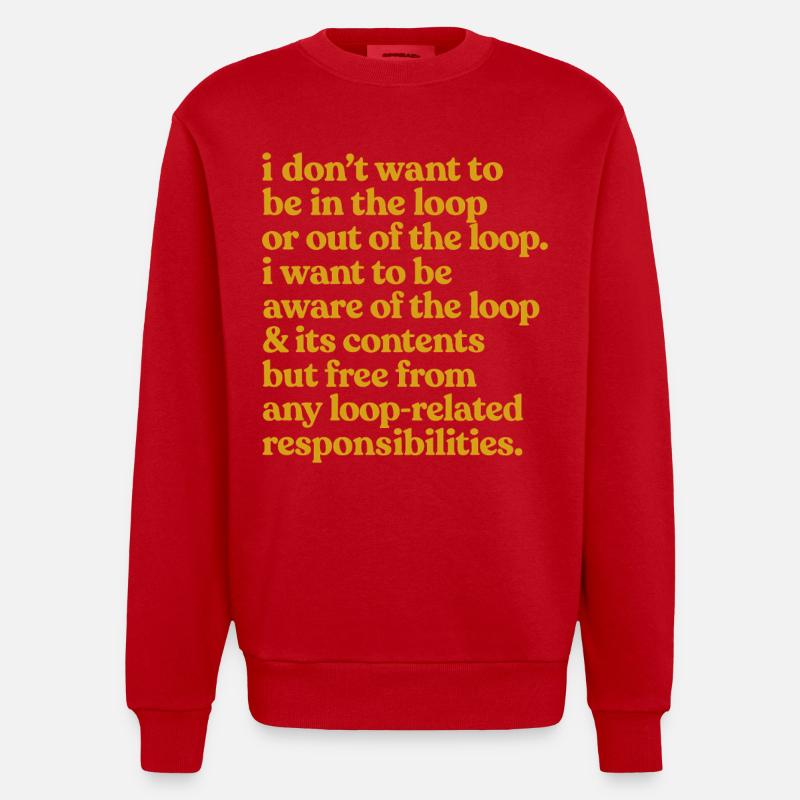 Conscient de la citation Loop - Sweat bio épais oversize fabriqué en UE - rouge