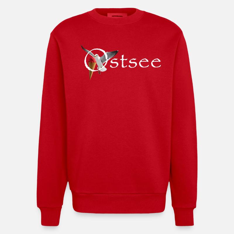Mouette de la mer Baltique, voleur de glace, oiseau de proie - Sweat bio épais oversize fabriqué en UE - rouge