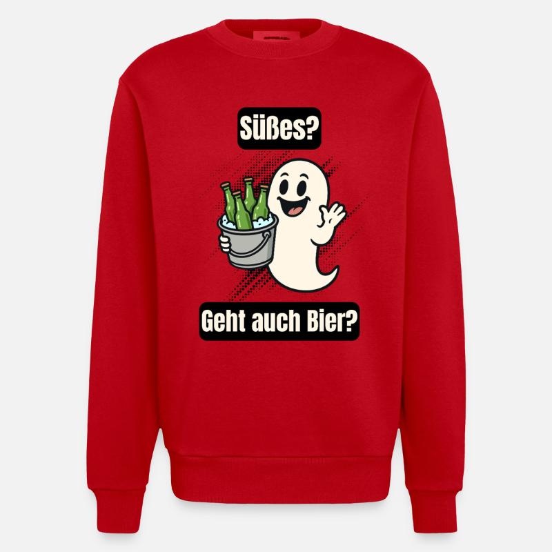 Süßer Geist mit Bier - Heavyweight Oversized Organic Crew Neck Made in EU - Rot