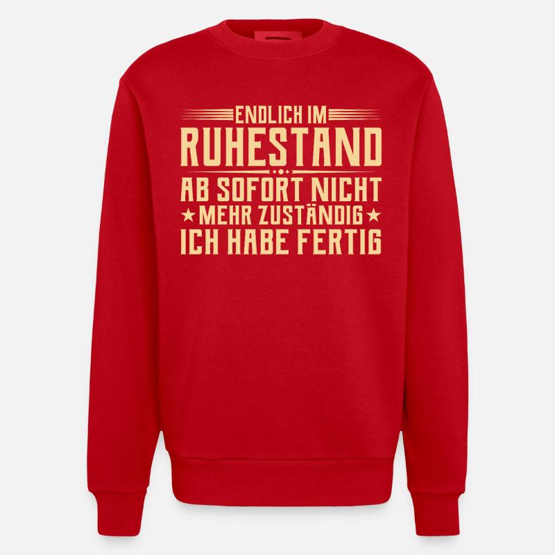 Retraite Plus responsable - Retraité - Sweat bio épais oversize fabriqué en UE - rouge