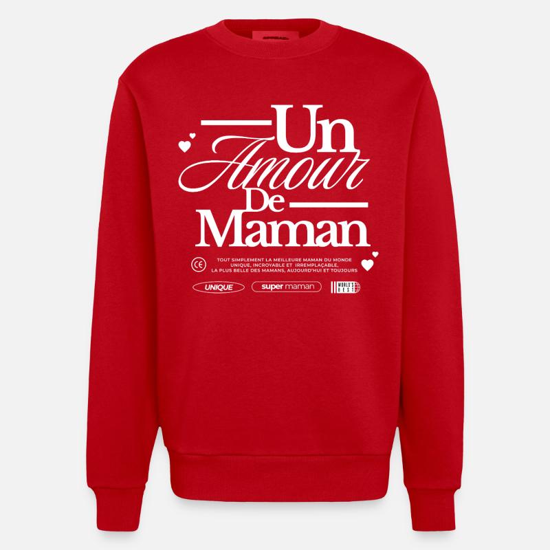 Die Liebe einer Mutter - Heavyweight Oversized Organic Crew Neck Made in EU - Rot