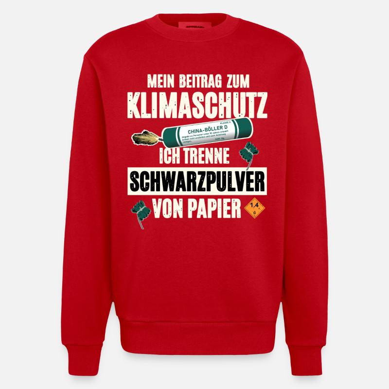Pyrotechniker Pyro - Heavyweight Oversized Organic Crew Neck Made in EU - Rot