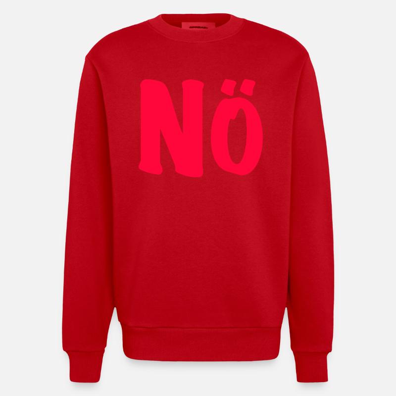 Nö - Bin dagegen - Null Bock  - Heavyweight Oversized Organic Crew Neck Made in EU - Rot