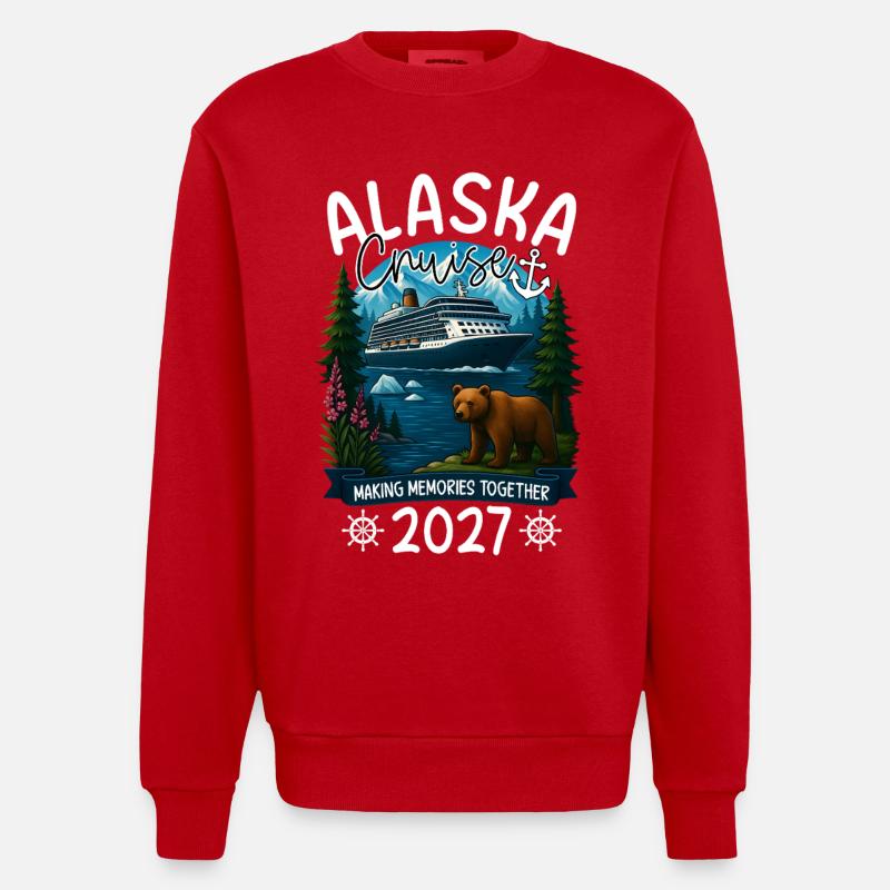 Croisière en Alaska 2027 - Sweat bio épais oversize fabriqué en UE - rouge