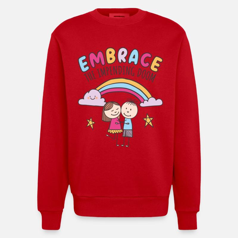 Umarme das drohende Unheil - Heavyweight Oversized Organic Crew Neck Made in EU - Rot