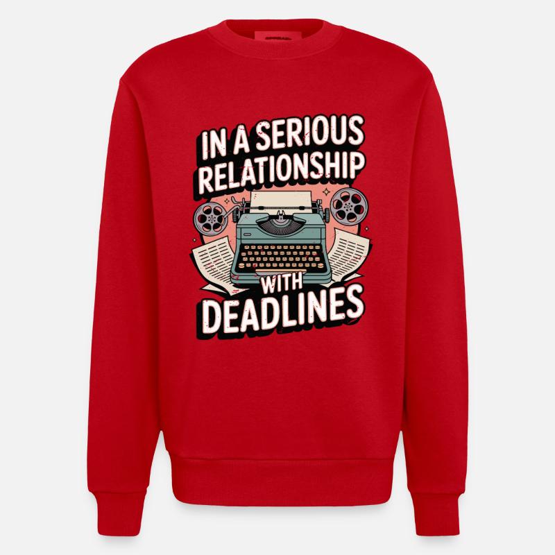 Scénariste en relation sérieuse Romancier - Sweat bio épais oversize fabriqué en UE - rouge