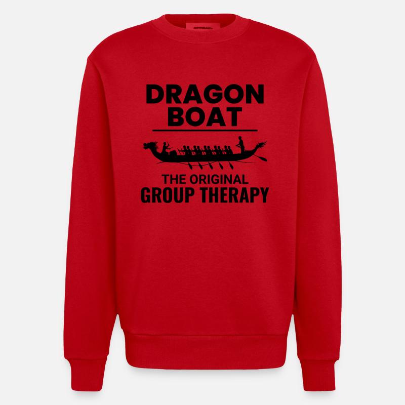 Équipage de course de bateaux-dragons - Sweat bio épais oversize fabriqué en UE - rouge
