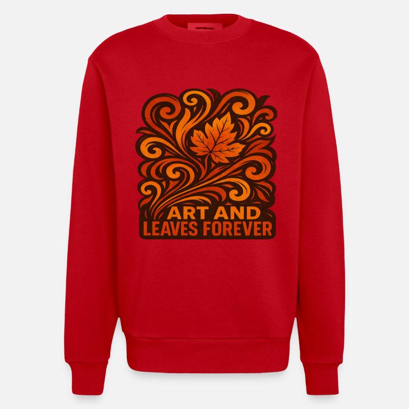 Abstrait Automne Herbst Herbstlich - Sweat bio épais oversize fabriqué en UE - rouge