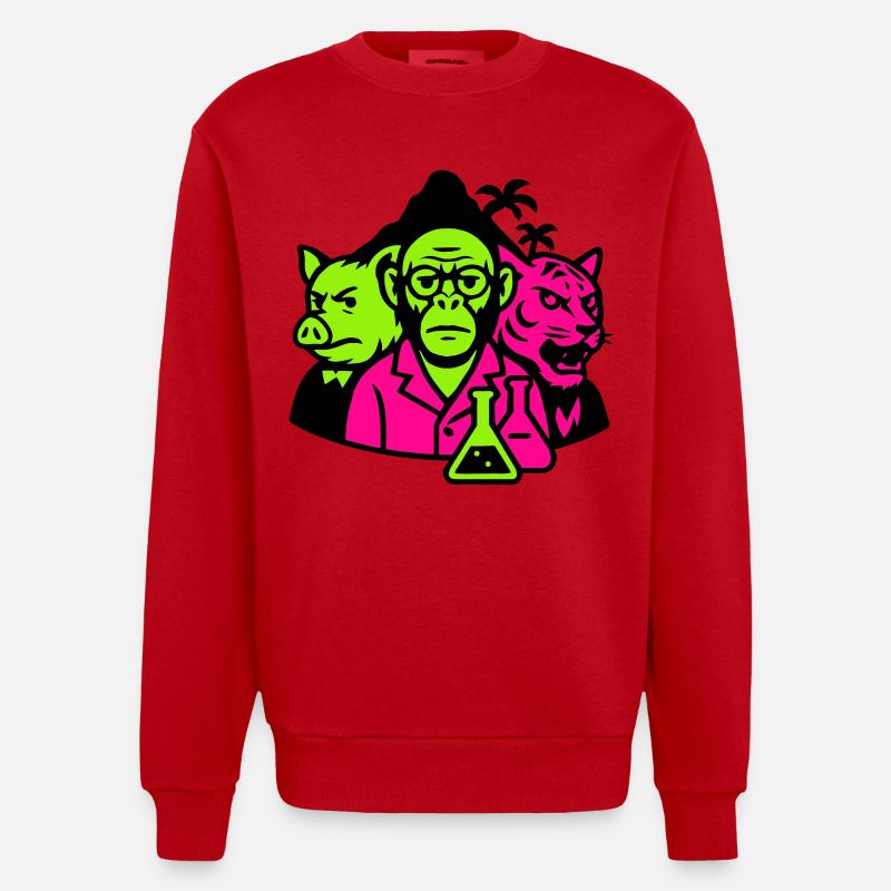 Île étrange - Sweat bio épais oversize fabriqué en UE - rouge