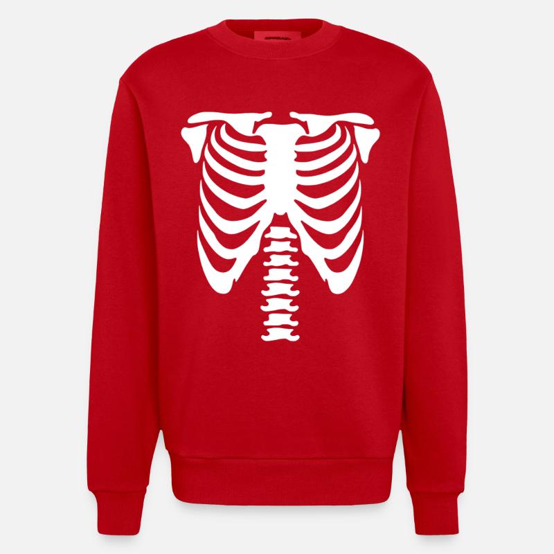 Skelett-Torso - Heavyweight Oversized Organic Crew Neck Made in EU - Rot