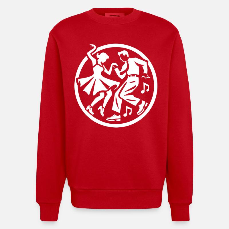 Conception de silhouette rock 'n' roll - Sweat bio épais oversize fabriqué en UE - rouge