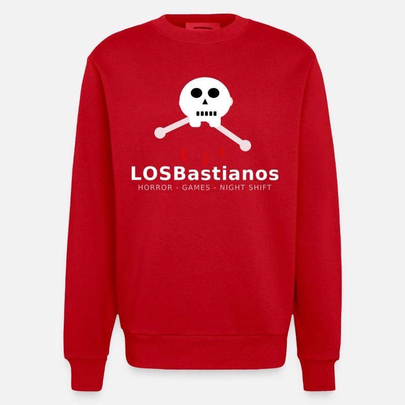 LosBastianos „Blutnacht“ – Skull & Bones - Heavyweight Oversized Organic Crew Neck Made in EU - Rot