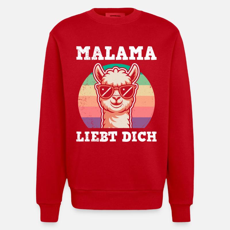Bientôt maman MALAMA T'AIME Drôle - Sweat bio épais oversize fabriqué en UE - rouge
