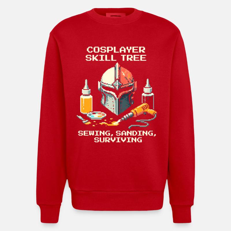 Skilltree: Sewing, Sanding, Survival | Cosplay - Heavyweight Oversized Organic Crew Neck Made in EU - red